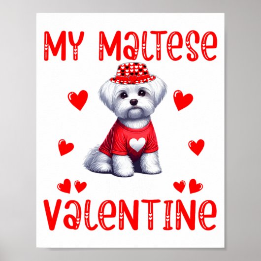 My Maltese Is My Valentine Hearts Costume Single O ポスター (正面)