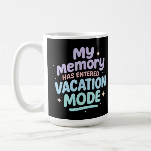 My Memory Has Entered Vacation Mode Pastel Design コーヒーマグカップ (左)