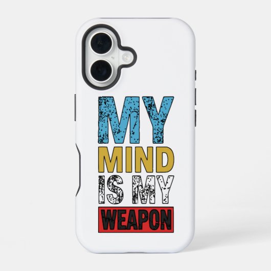 My Mind Is My Weapon Motivational Quote iPhone 16ケース (裏面)