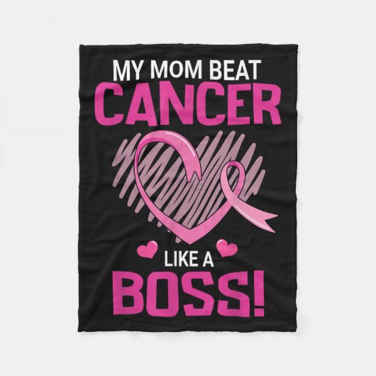 My Mom Beat Breast Cancer Like A Boss Warrior Surv フリースブランケット (正面)