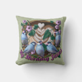 My morning JAVA with Java sparrows クッション (正面)