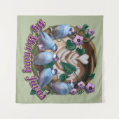 My morning JAVA with Java sparrows タペストリー (正面(横))