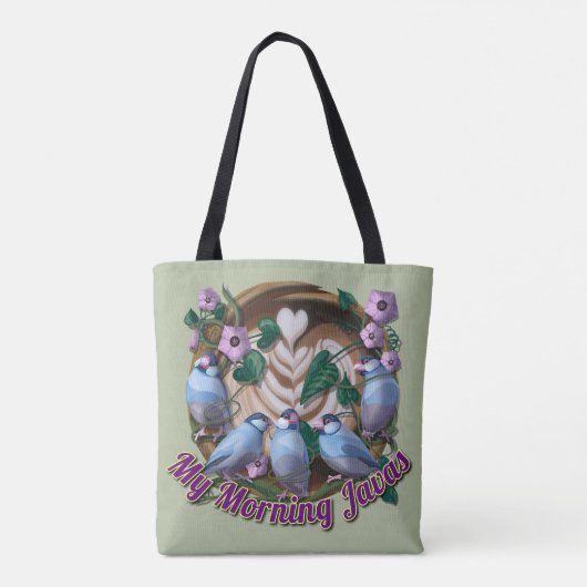 My morning JAVA with Java sparrows トートバッグ (裏面)