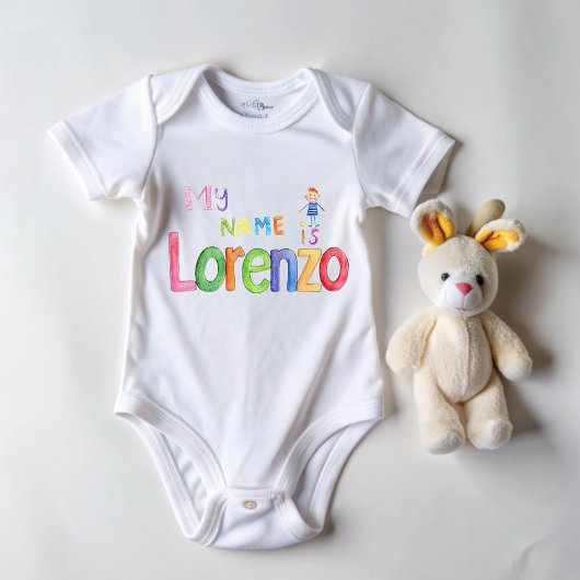 My name is Lorenzo ベビーボディスーツ