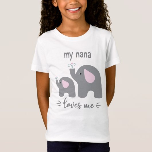My Nana Loves Me - Elephant 子供へ Shirt Tシャツ (正面)