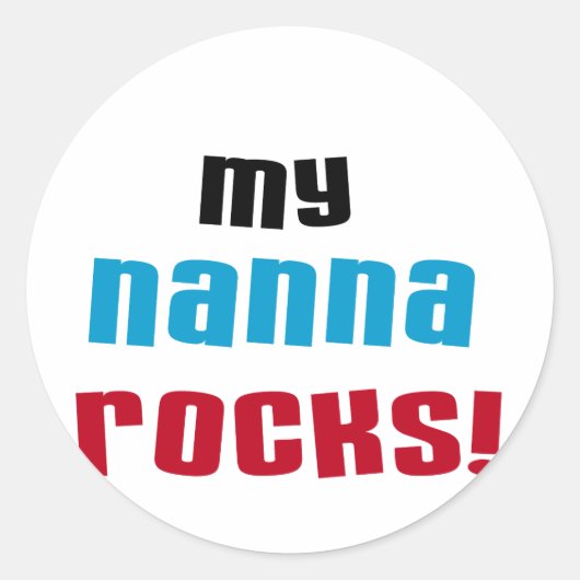 My Nanna Rocks Tシャツ&ギフト ラウンドシール (正面)