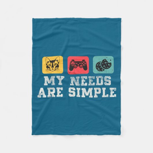 My Needs Are Simple Gamers Fun,gamer Dad Funny Fat フリースブランケット (正面)