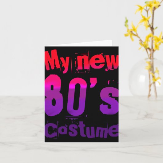 My New 80's Costume Funny Design  カード (黄色い花)