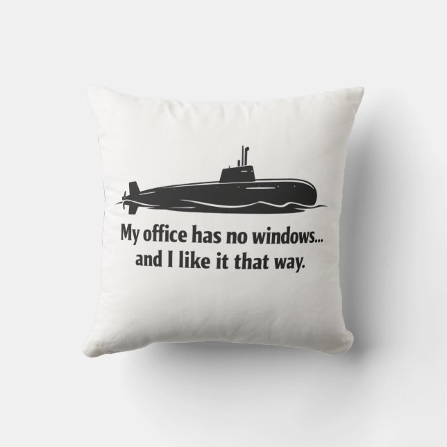 My Office Has No Windows Submarine Humor アウトドアクッション (裏面)