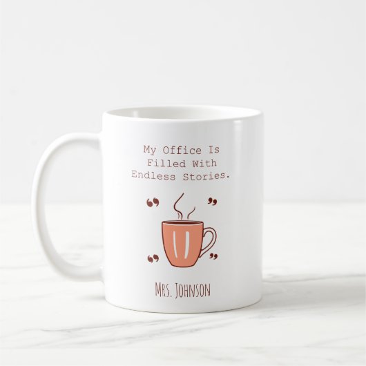 My Office Is Filled With Endless Stories Reader コーヒーマグカップ (左)