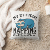 My official napping shirt - Lazy sleeping Sloth クッション (ブランケット)