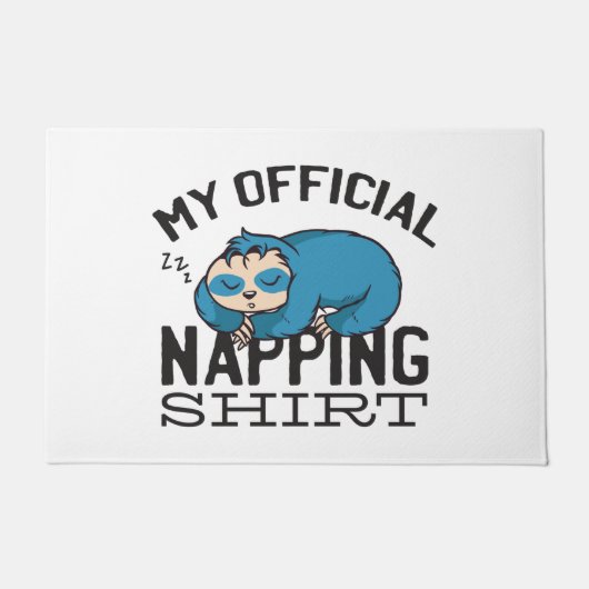 My official napping shirt - Lazy sleeping Sloth ドアマット (正面)
