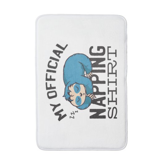 My official napping shirt - Lazy sleeping Sloth バスマット (正面縦)