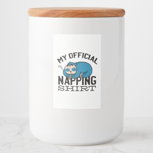 My official napping shirt - Lazy sleeping Sloth フードラベル (正面)