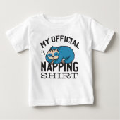 My official napping shirt - Lazy sleeping Sloth ベビーTシャツ (正面)