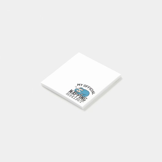 My official napping shirt - Lazy sleeping Sloth ポストイット (アングル)