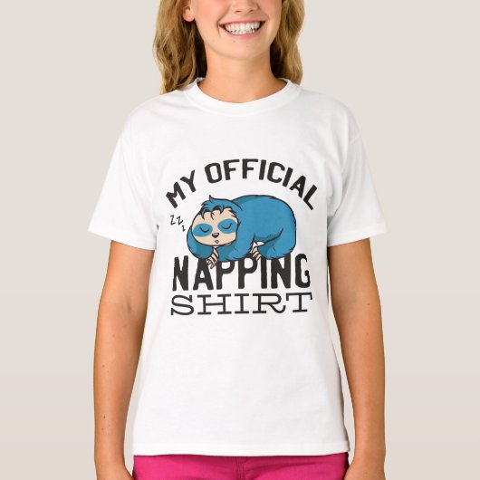 My official napping shirt - Lazy sleeping Sloth Tシャツ (正面)