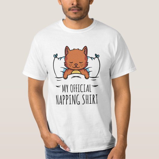 My official napping shirt with sleeping Cat Tシャツ (正面)