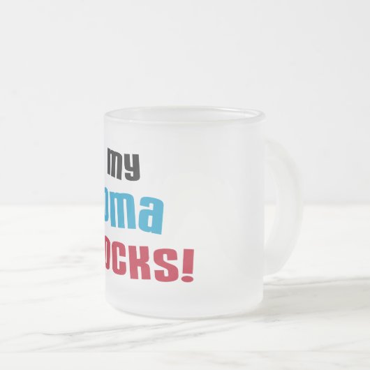 My Oma Rocks Tシャツとギフト フロストグラスマグカップ (正面右)