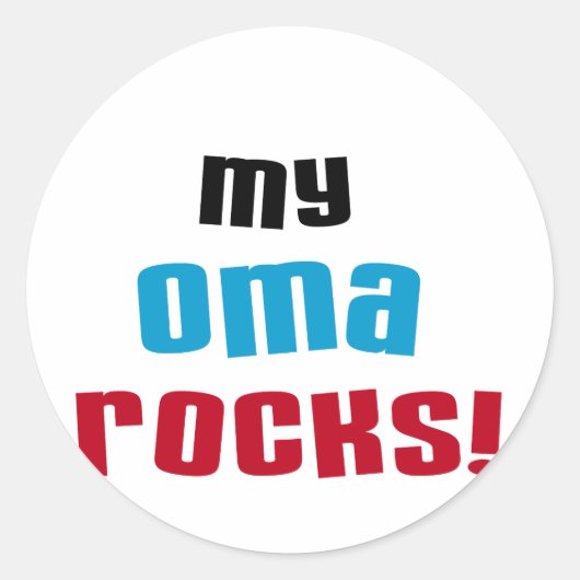 My Oma Rocks Tシャツとギフト ラウンドシール (正面)