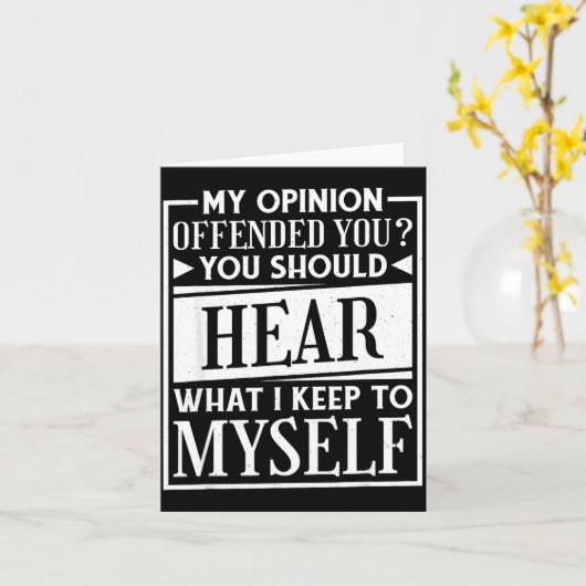 My Onion Offended You Funny Sarcastic Humor  カード (黄色い花)