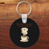 My Only Resolution Is More Caffeine Funny Dog Coff キーホルダー (正面)