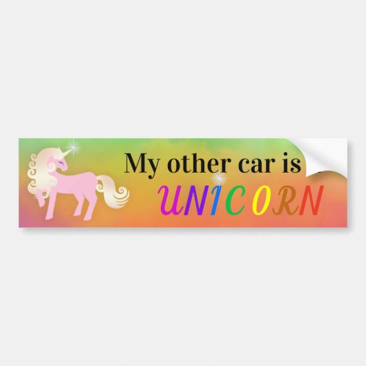 My Other Car is a Unicorn バンパーステッカー (正面)