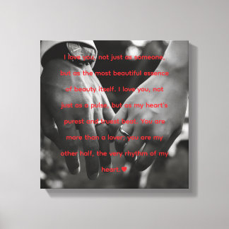 My Other Half" Romantic Heartbeat Quote Canvas キャンバスプリント
