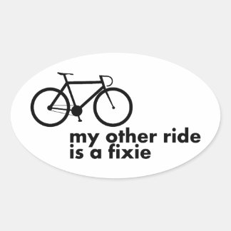 My other ride is a fixed gear! 楕円形シール