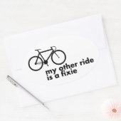 My other ride is a fixed gear! 楕円形シール (封筒)