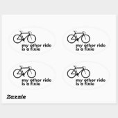 My other ride is a fixed gear! 楕円形シール (シート)