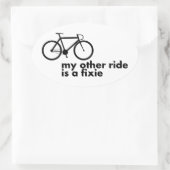 My other ride is a fixed gear! 楕円形シール (バッグ)