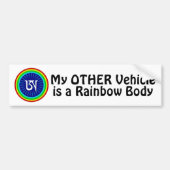 My Other Vehicle Is a Rainbow Body Funny Dzogchen バンパーステッカー (正面)