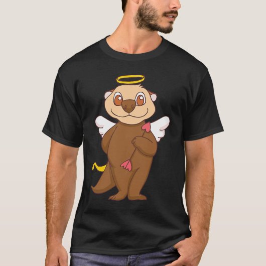 My Otter Is My Valentine Sea Otters Cupid Valentin Tシャツ (正面)