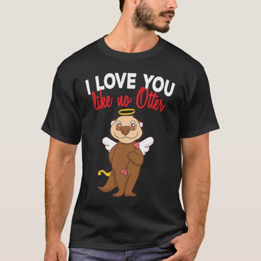 My Otter Is My Valentine Sea Otters Cupid Valentin Tシャツ (正面)