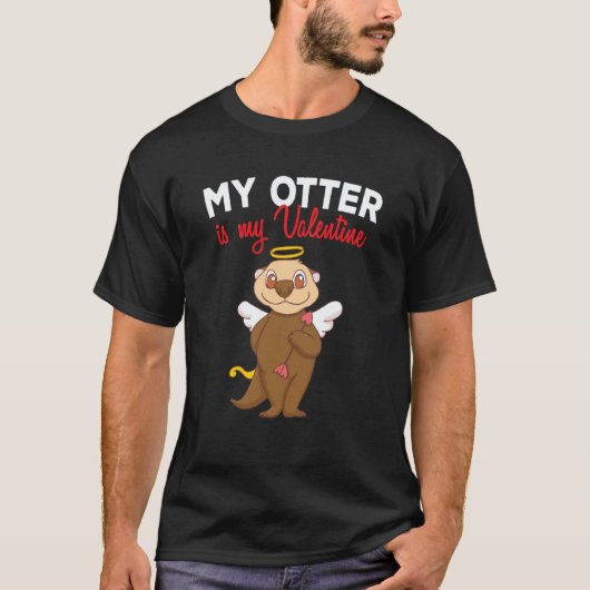 My Otter Is My Valentine Sea Otters Cupid Valentin Tシャツ (正面)