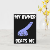 My Owner Beats Me Fun Novelty Adult Humour Black  カード (黄色い花)