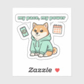 My Pace My Power Sticker – Motivational Shiba Dog  シール (シート)