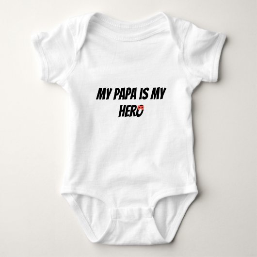 My Papa is My Hero Superhero Baby Bodysuit ベビーボディスーツ (正面)