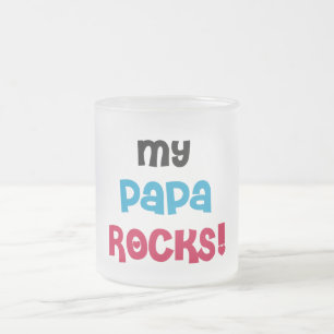 My Papa Rocks Tシャツ&ギフト フロストグラスマグカップ