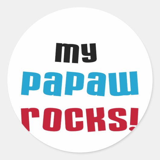 My Papaw Rocks Tシャツ&ギフト ラウンドシール (正面)
