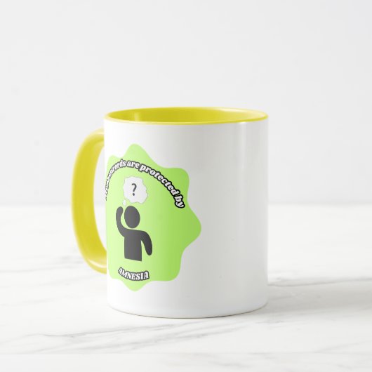 My Passwords Are Protected by Amnesia – Funny Tech マグカップ (正面左)