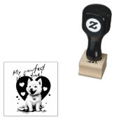 My Pawfect Valentine – 愛らしい白いJindo Puppy ラバースタンプ (押印)