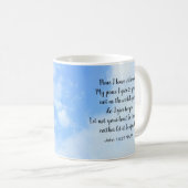 My Peace I 与え You Bible Verse Dog in Blue Sky コーヒーマグカップ (正面右)