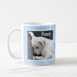 My Peace I 与え You Bible Verse Dog in Blue Sky コーヒーマグカップ