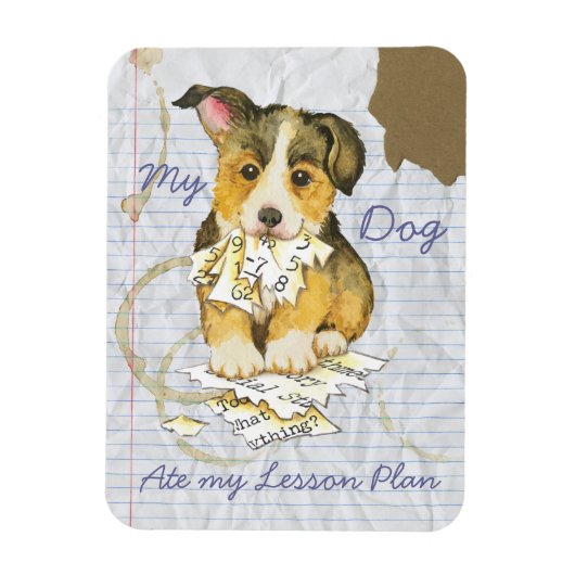My Pembroke Welsh Corgi Ate my Lesson Plan マグネット (縦)
