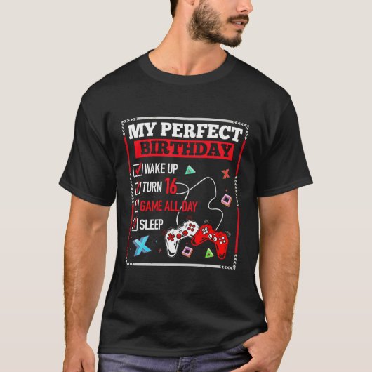 My Perfect 16Th Gaming 16ゲーマー Tシャツ (正面)