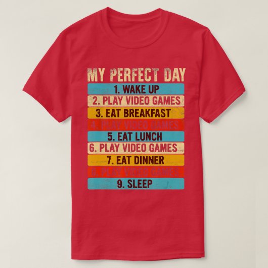 My Perfect DayビデオゲームおもしろいヴィンテージGi Tシャツ (デザイン正面)