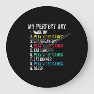 My Perfect Dayビデオゲーム孫おもしろいゲーマー ラージ壁時計