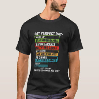 My Perfect Dayビデオゲー遊ムゲーマーおもしろいメンズボー Tシャツ